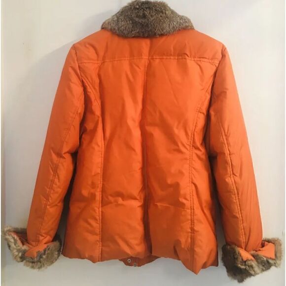 Ellen Tracy Duck Down Puffer Jacket with Chinese Rabbit Fur Collar and Sleeves - Picture 2 of 13